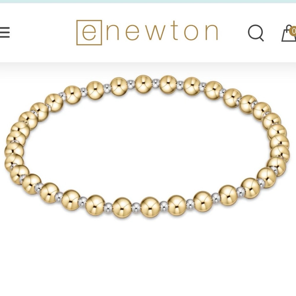 NWT enewton Classic Grateful Bead Bracelet Mixed Metal Two-Tone Gold and Silver